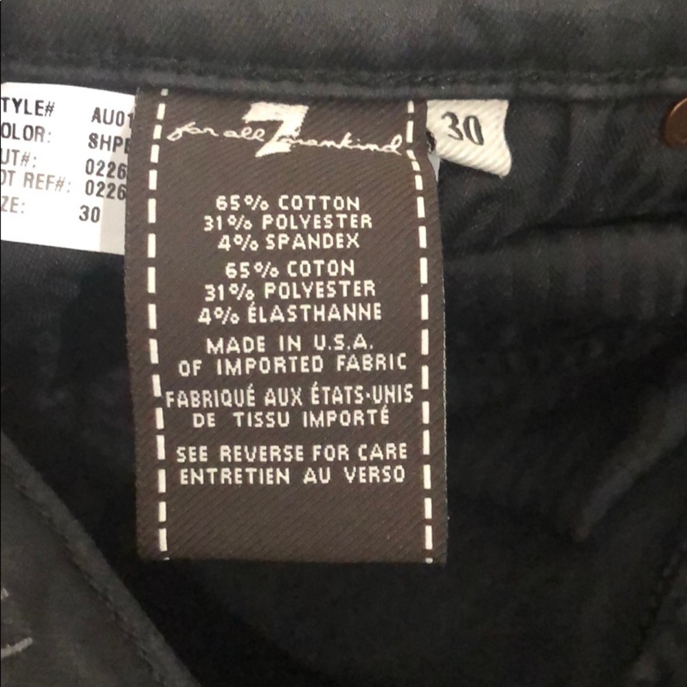 7 For All Mankind Black Skinny Jeans NWOT - Picture 5 of 8